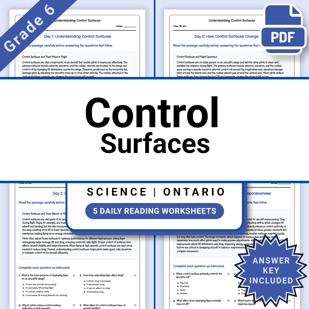Grade 6 Science Flight Lesson Bundle | Ontario Framework — included worksheet 8