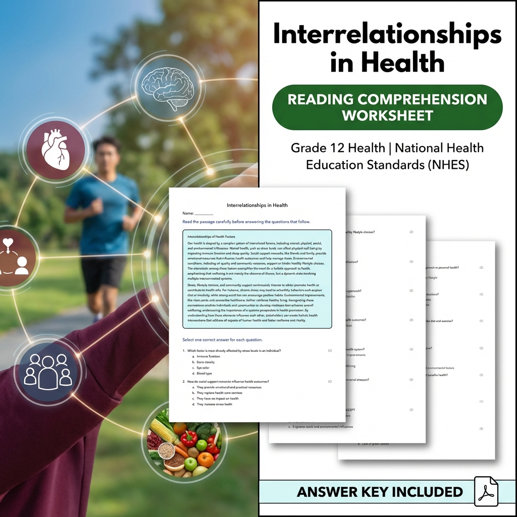 Grade 12 Health Lesson Bundle | NHES Worksheets on Health Topics — included worksheet 3