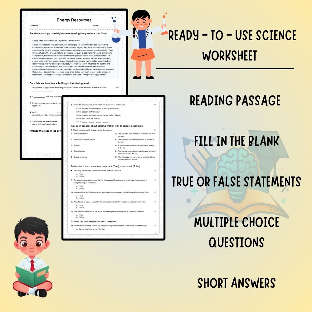 Grade 10 Science worksheet worksheet — Grade 10 Science | Energy Resources Worksheet (PDF) - Ontario Standards — page 2