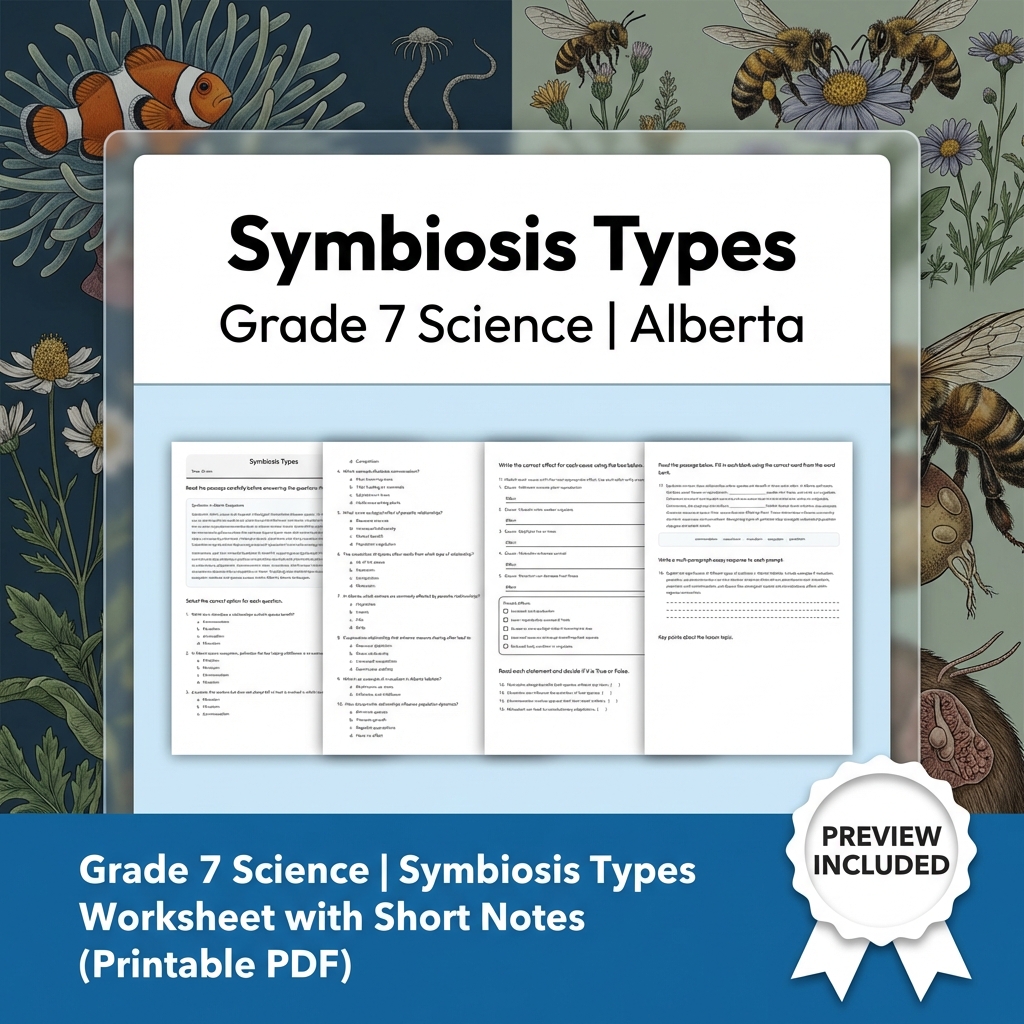 Grade 7 Science | Interactions & Ecosystems UNIT Bundle – Alberta Curriculum — included worksheet 12