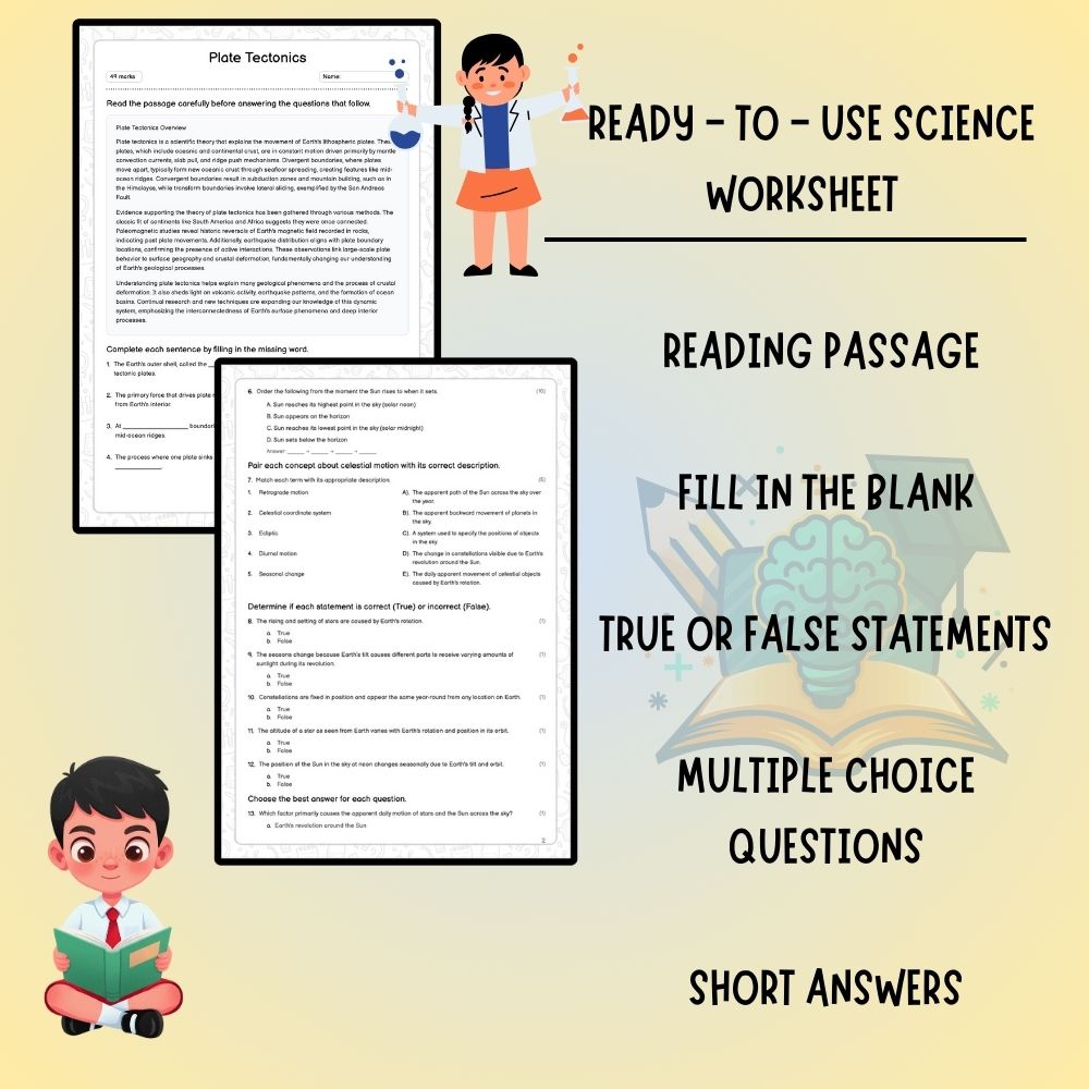 Grade 10 Science worksheet worksheet — Grade 10 Science | Plate Tectonics Worksheet (Answer Key) – Ontario Standard — page 2