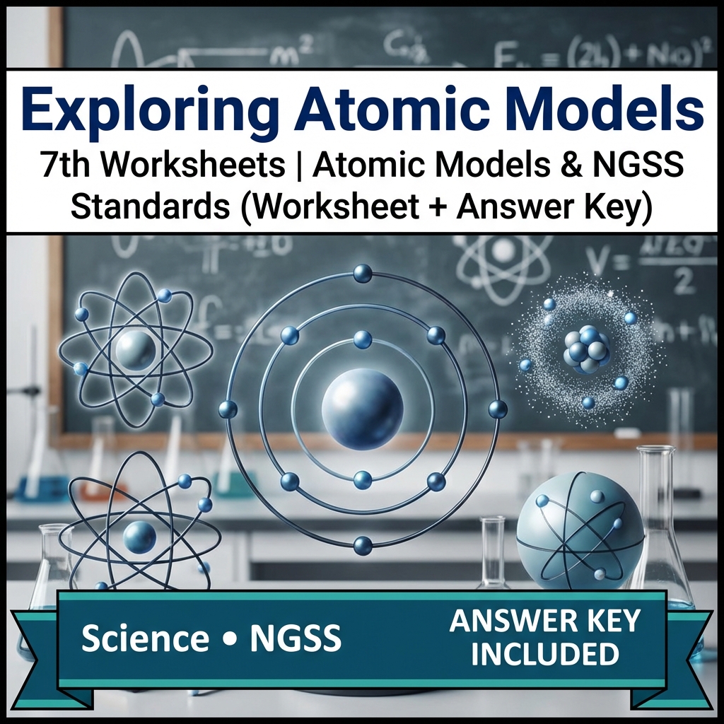 7th Worksheets | Atomic Models & NGSS Standards (Worksheet + Answer Key)