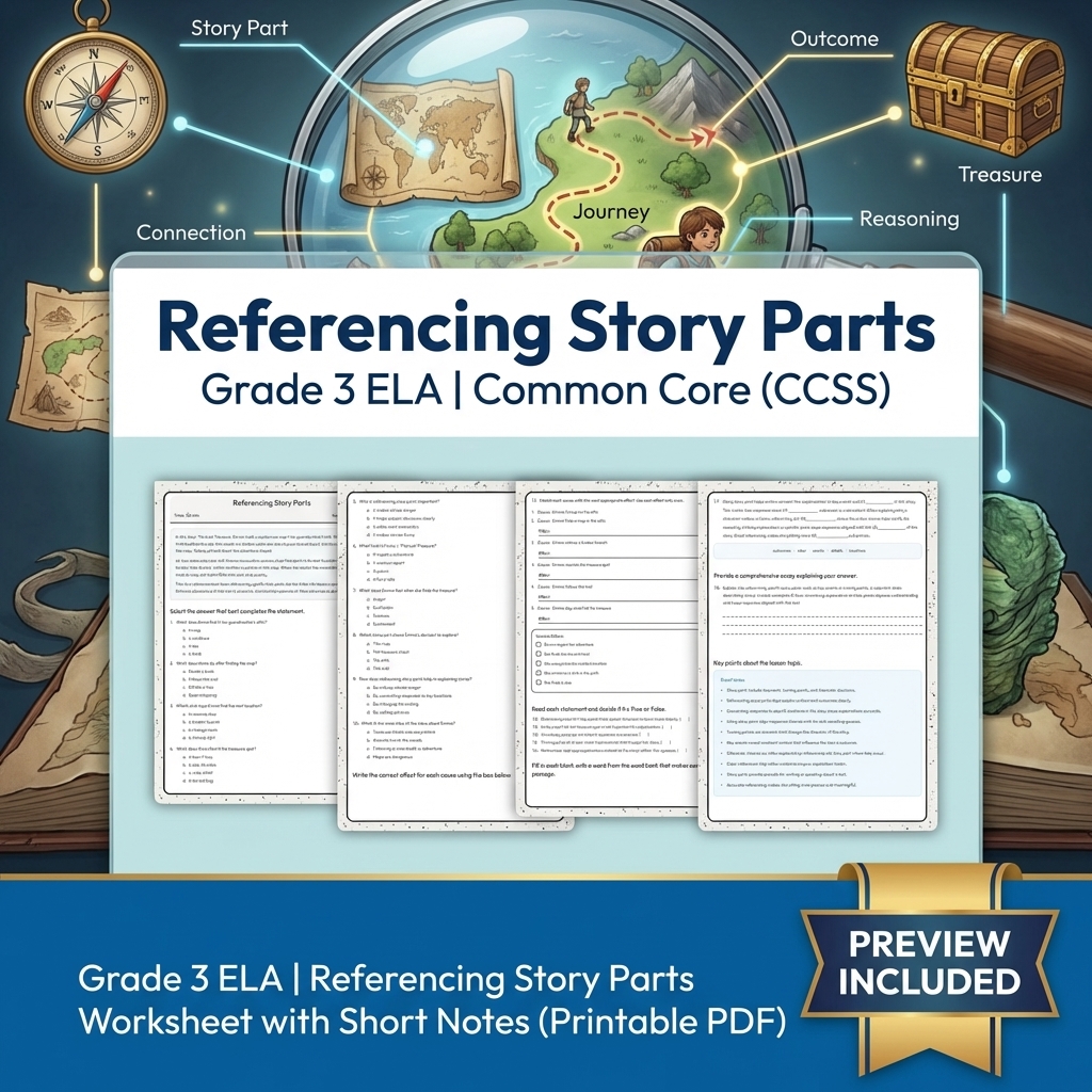Grade 3 Text Evidence Writing ELA Full-Year Bundle for Common Core (CCSS) — included worksheet 21