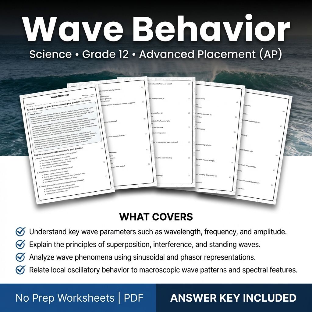 Grade 12 Science Worksheet Bundle | Advanced Concepts & Essential Topics — included worksheet 37