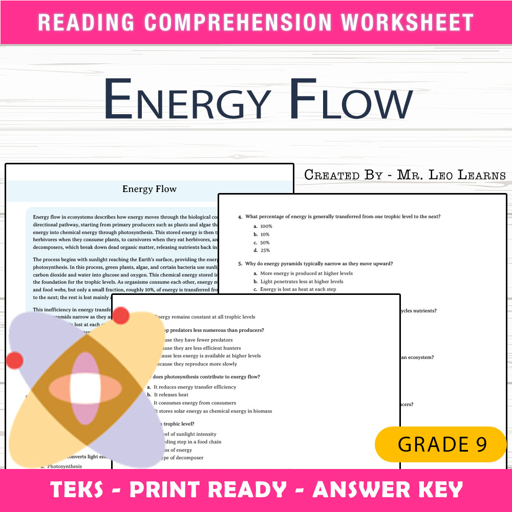 Grade 9 Science worksheet worksheet — Grade 9 Science | Energy Flow Worksheet for Mastery — page 1