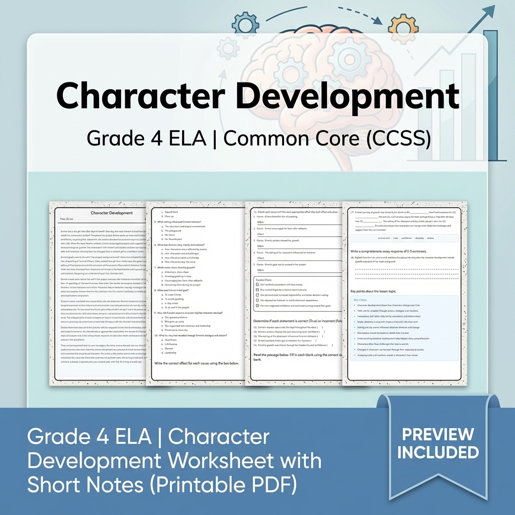 Grade 4 Text Evidence, Language & Writing ELA Full-Year Bundle: CCSS — included worksheet 27