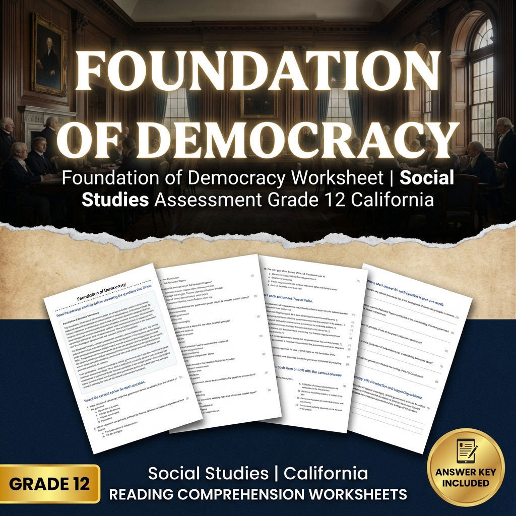 Foundation of Democracy | Social Studies Assessment Grade 12 California