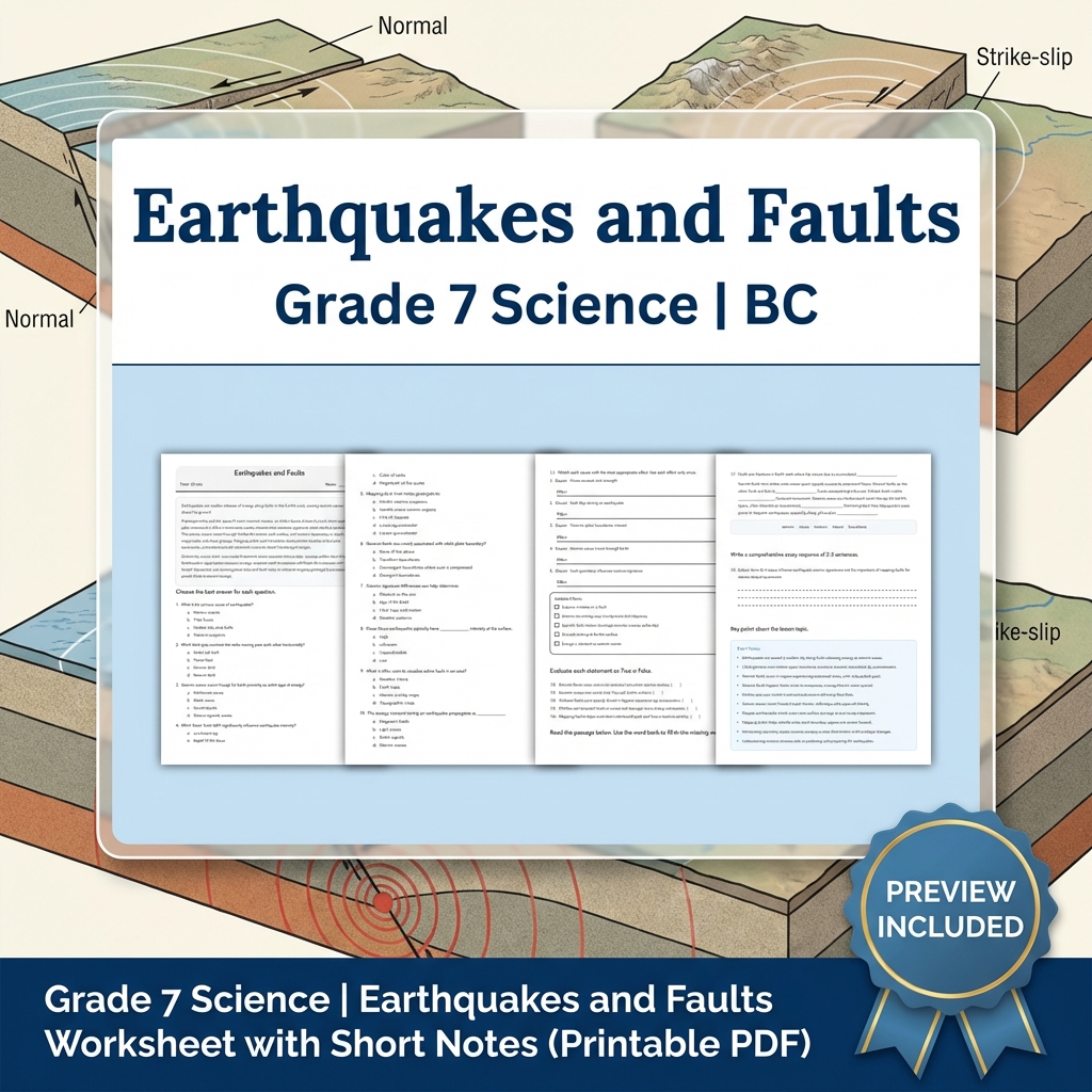 Grade 7 Science Full Year Bundle Ecosystems, Cells & Earth Processes Worksheets — included worksheet 30
