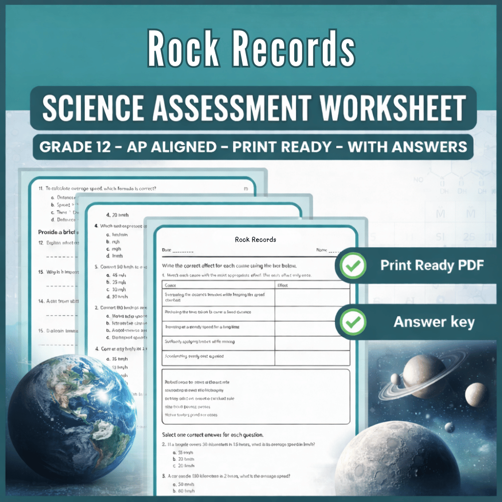 Grade 12 Science science 1 worksheet — Grade 12 Science | Rock Records AP Worksheet (PDF)