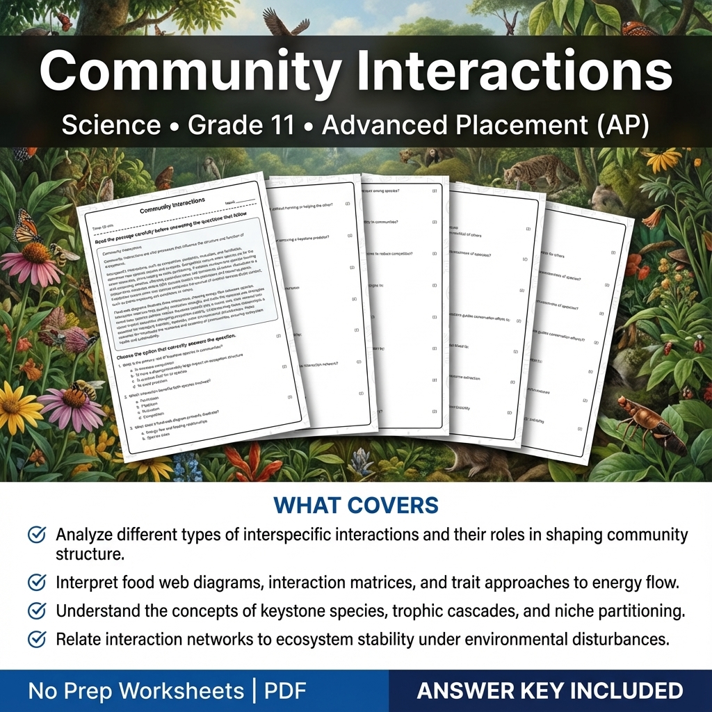 Grade 11 Science Worksheet Bundle | Earth's Systems, Chemistry & Physics — included worksheet 37