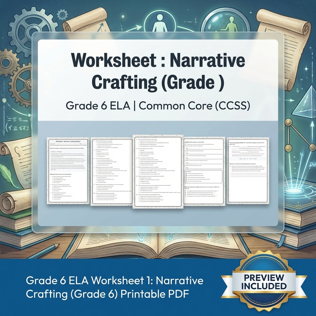 Grade 6 ELA Reading, Writing, & Grammar Full-Year Bundle (Common Core CCSS) — included worksheet 22
