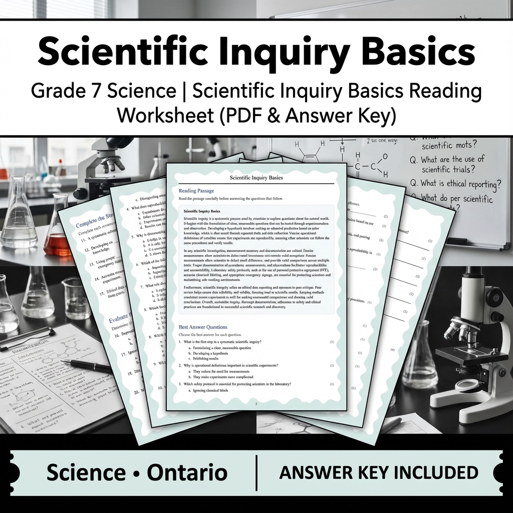 Grade 7 Science Unit Bundle | Inquiry, Data & Modeling Skills — included worksheet 7