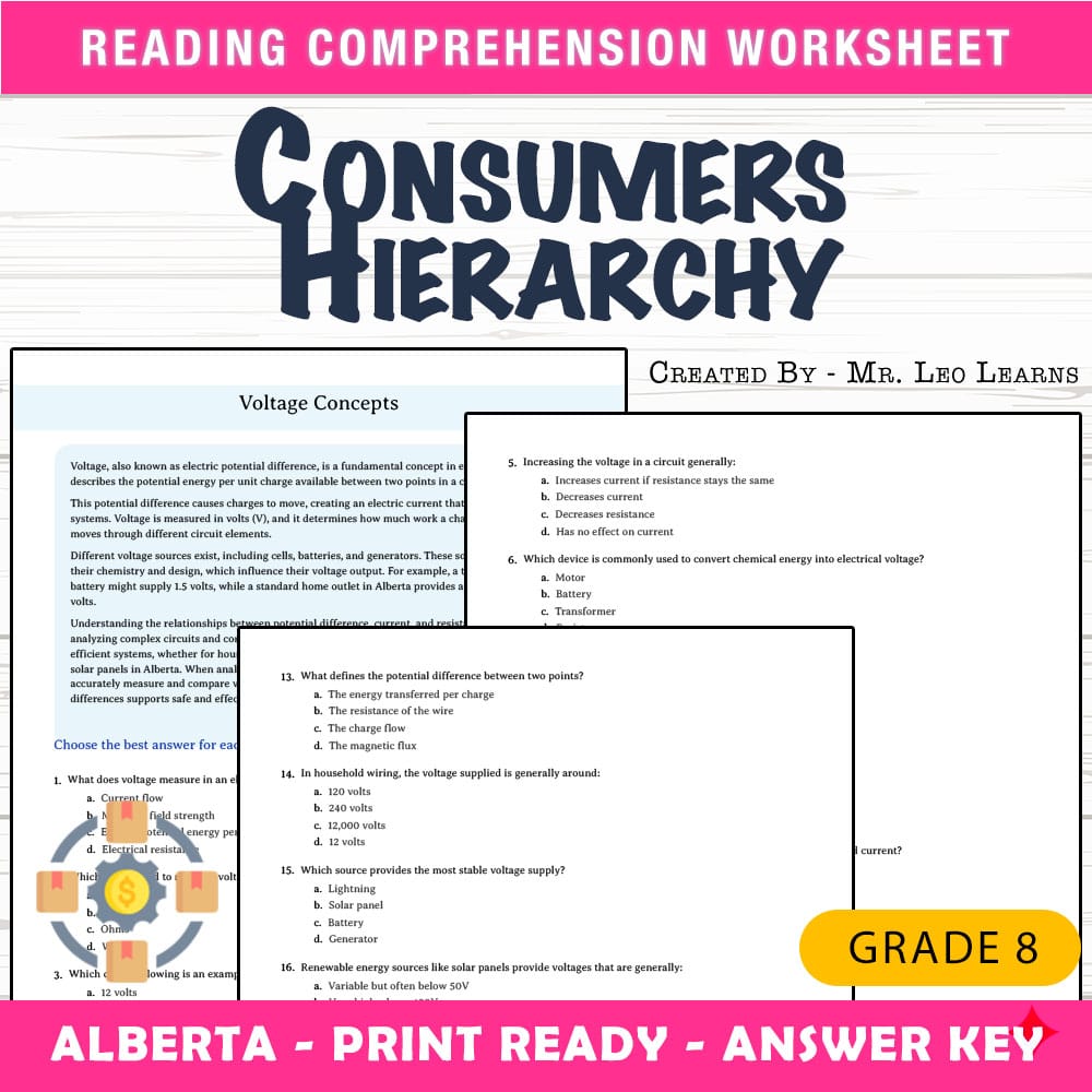 Grade 8 Science worksheet mcq paper worksheet — Grade 8 Science — Worksheet MCQ Paper for Mastering Consumers Hierarchy —…