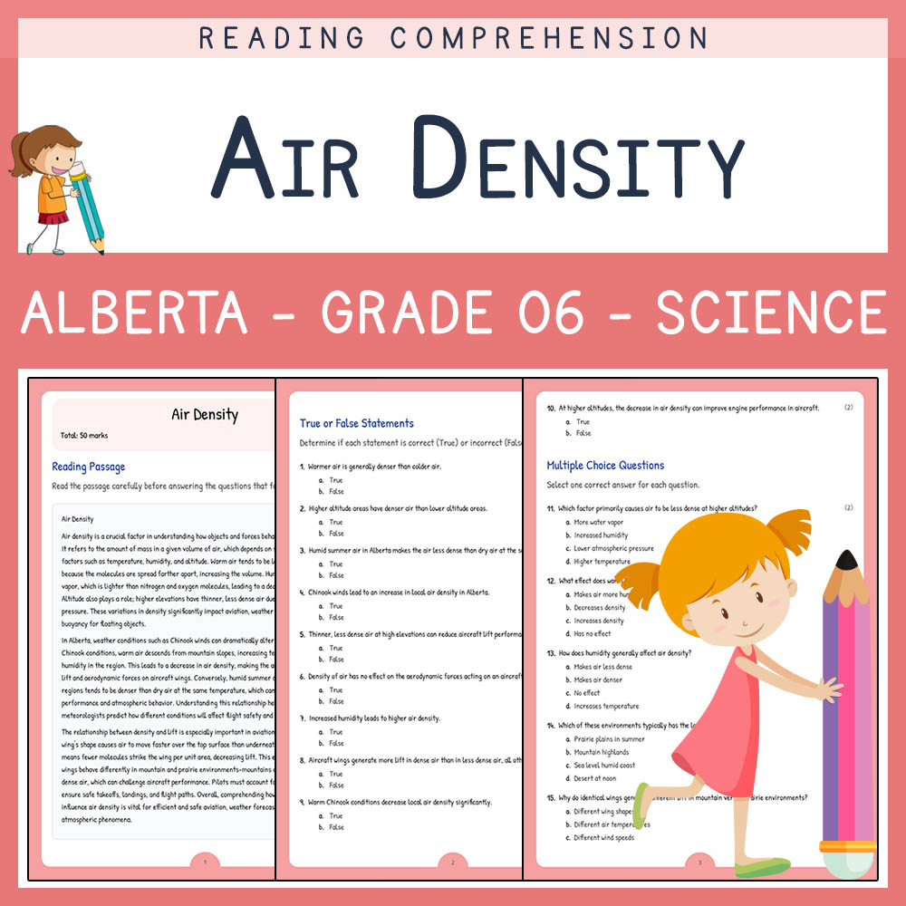 Grade 6 Science worksheet elena worksheet — Grade 6 Science Assessment  | Air Density Worksheet Elena | Alberta Standard —…