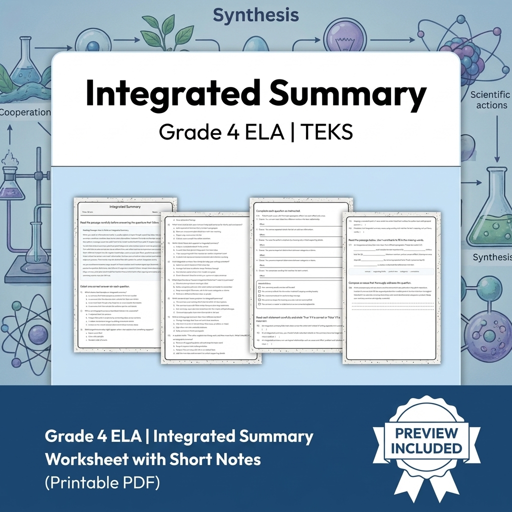 Grade 4 Text Features, Main Idea & Inferences ELA Lesson Bundle | TEKS — included worksheet 5