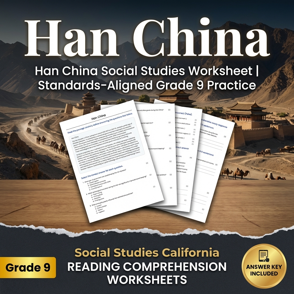 Han China Social Studies Worksheet | Standards-Aligned Grade 9 Practice