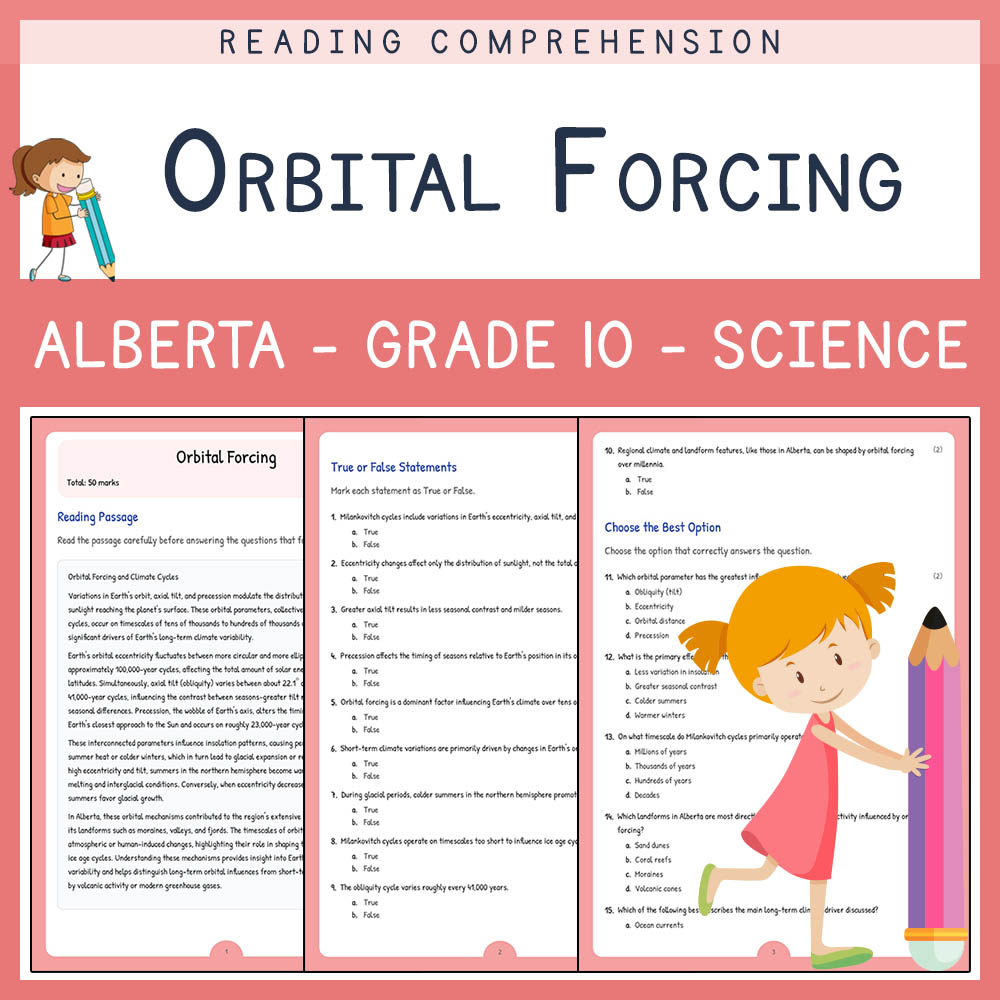 Grade 10 Science worksheet elena worksheet — Grade 10 Science | Earth's Orbital Forcing Worksheet | Alberta  Standards — p…