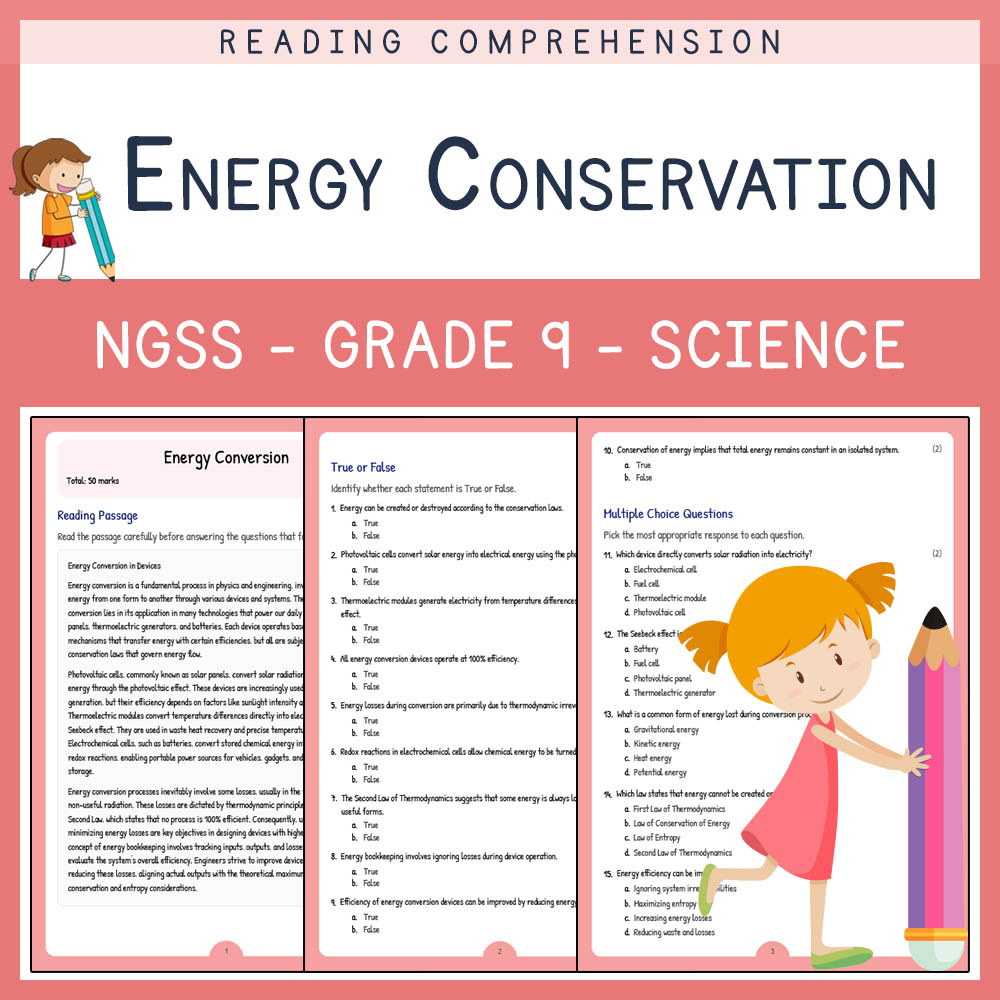 Grade 9 Science Energy Unit Worksheets Bundle (NGSS-Aligned) – PDF & Answer Key — included worksheet 3