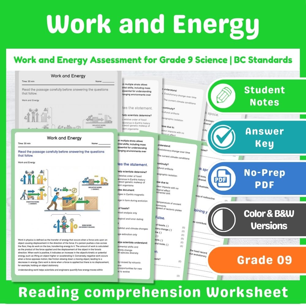 Grade 9 Science Mini Bundle – Forces and Motion Standards-Aligned Not Specified — included worksheet 13