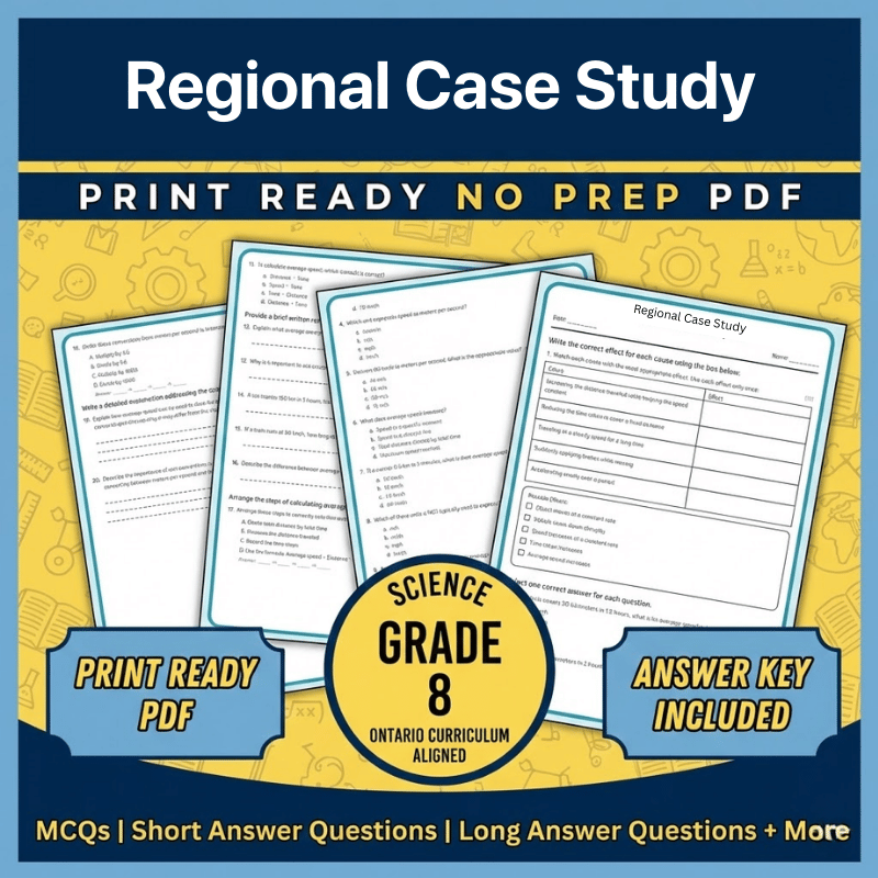 Grade 8 Science | Regional Water System Case Study (Ontario) Worksheet