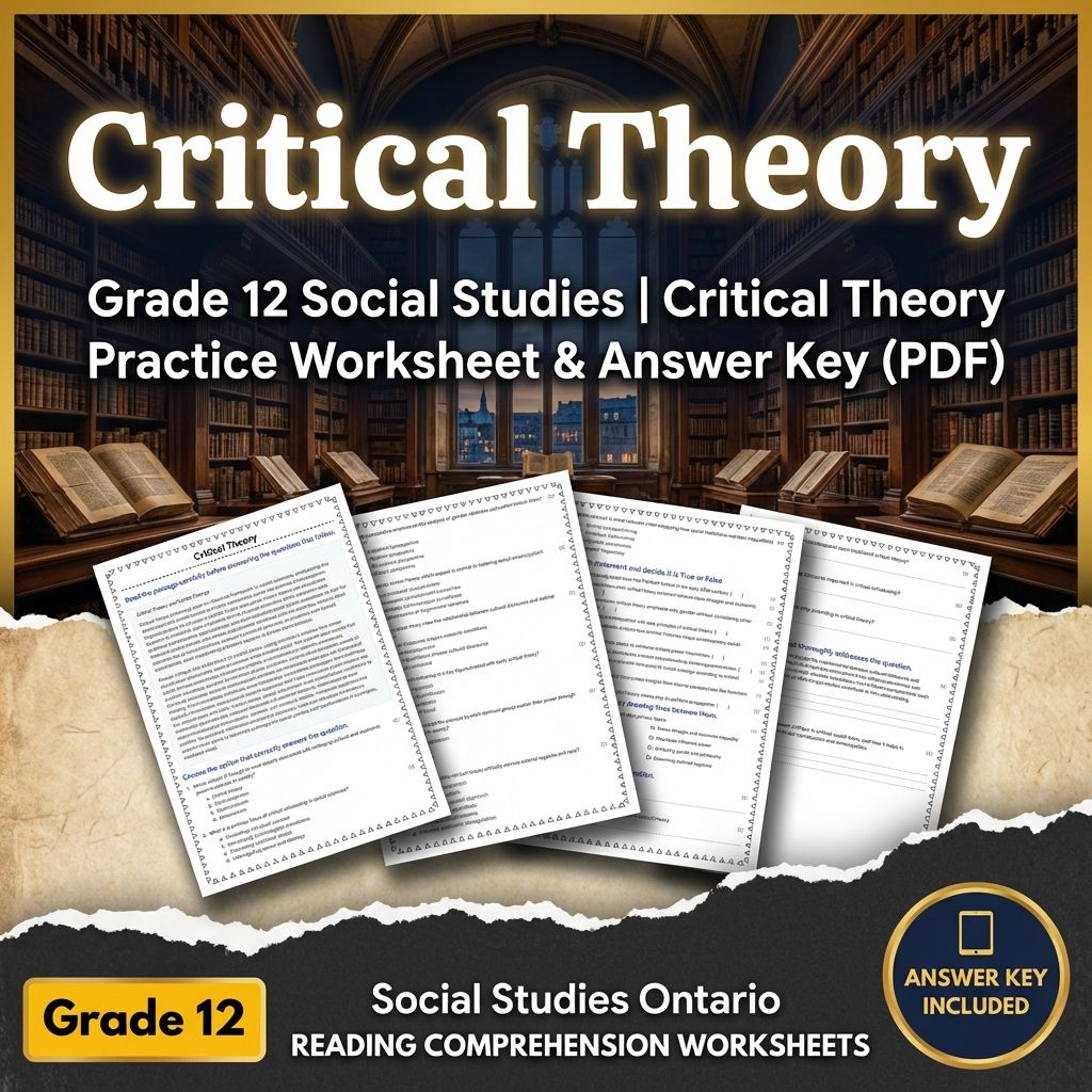 Grade 12 Social Studies | Critical Theory Practice Worksheet & Answer Key (PDF)
