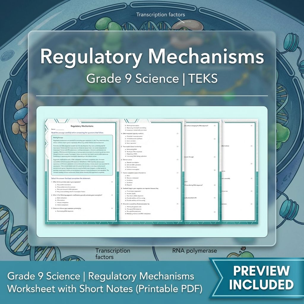 Grade 9 Science Worksheet Bundle: Cell Biology, Genetics & Ecology (Collection) — included worksheet 31