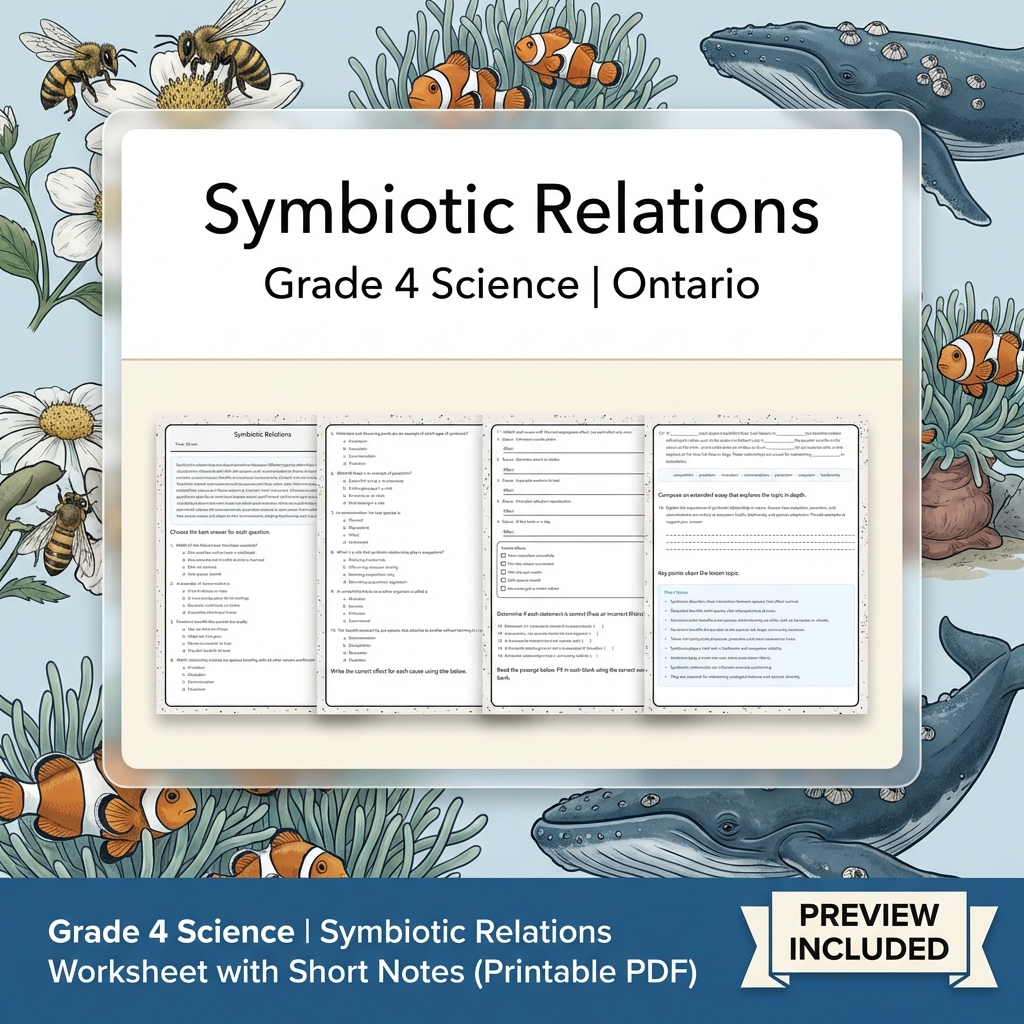 Grade 4 Science Lesson Group Bundle – Ontario Framework Units — included worksheet 5