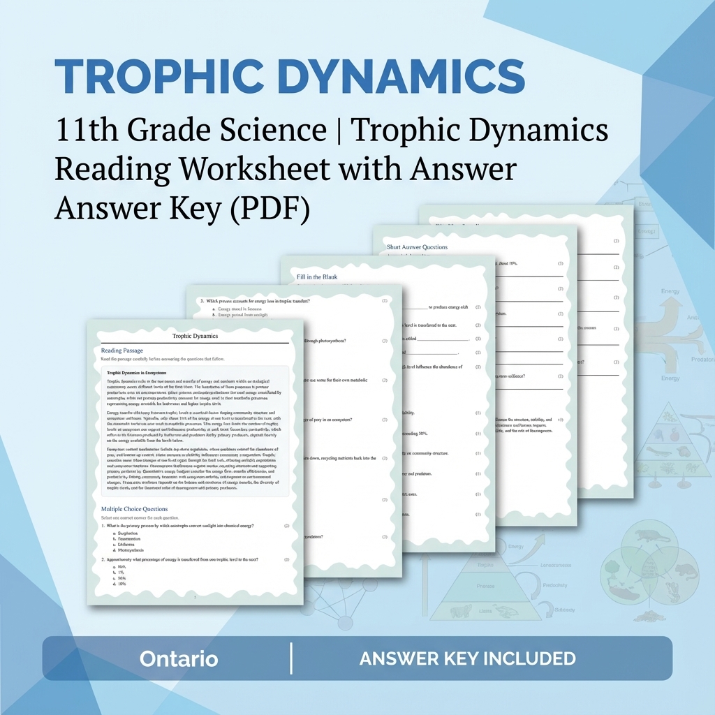Grade 11 Science Bundle | Waves, Ecology, Physics & More (Answer Keys) — included worksheet 38