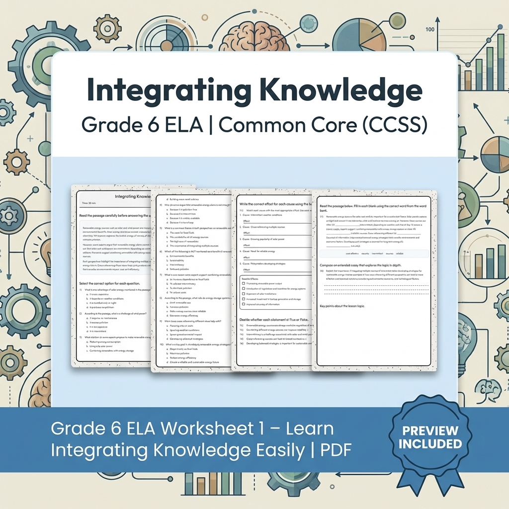 Grade 6 ELA Reading, Writing, & Grammar Full-Year Bundle (Common Core CCSS) — included worksheet 23