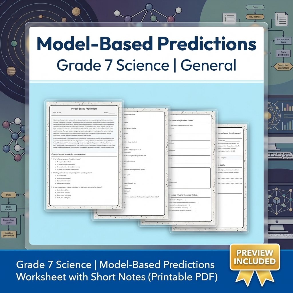 Grade 7 Science Scientific Modeling & Evidence Lesson Bundle: General Framework — included worksheet 7