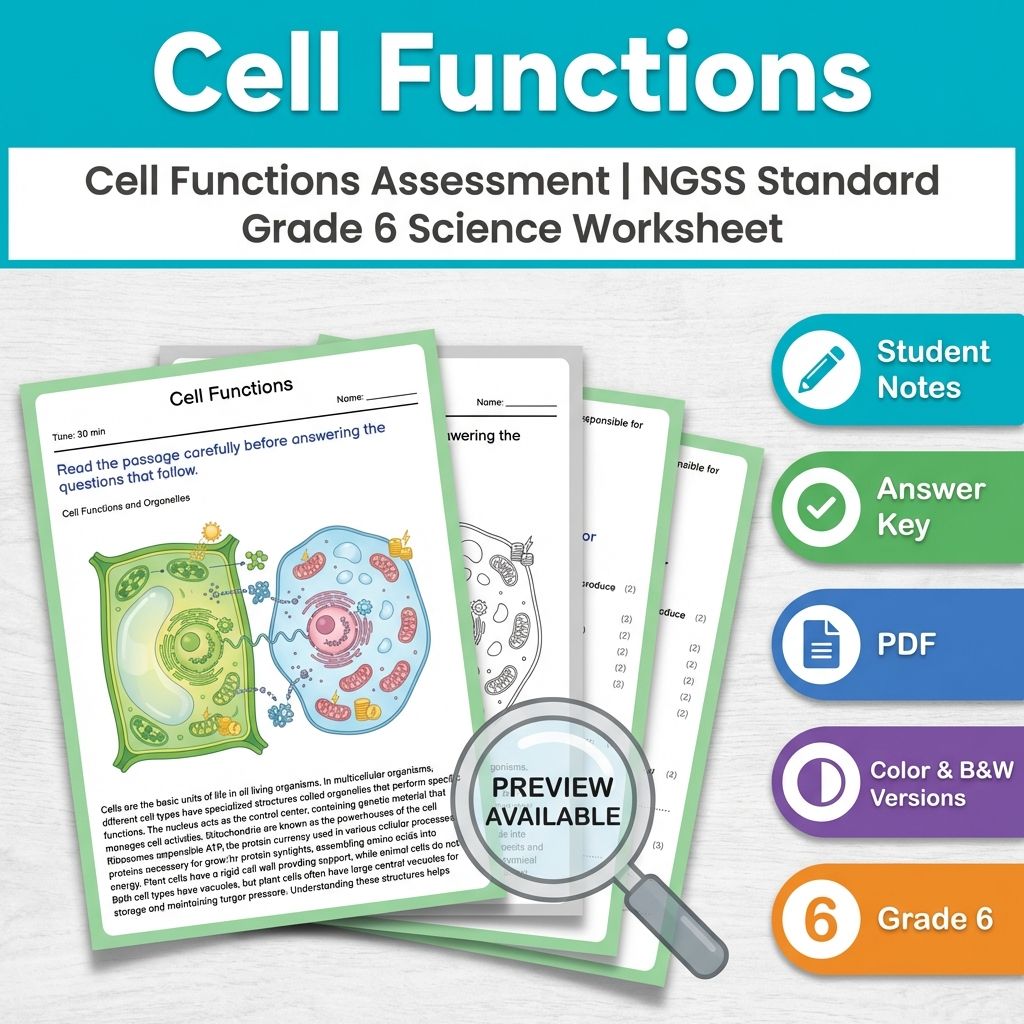 Grade 6 Science Full Year Bundle | NGSS Assessment Resources (Printable) — included worksheet 26