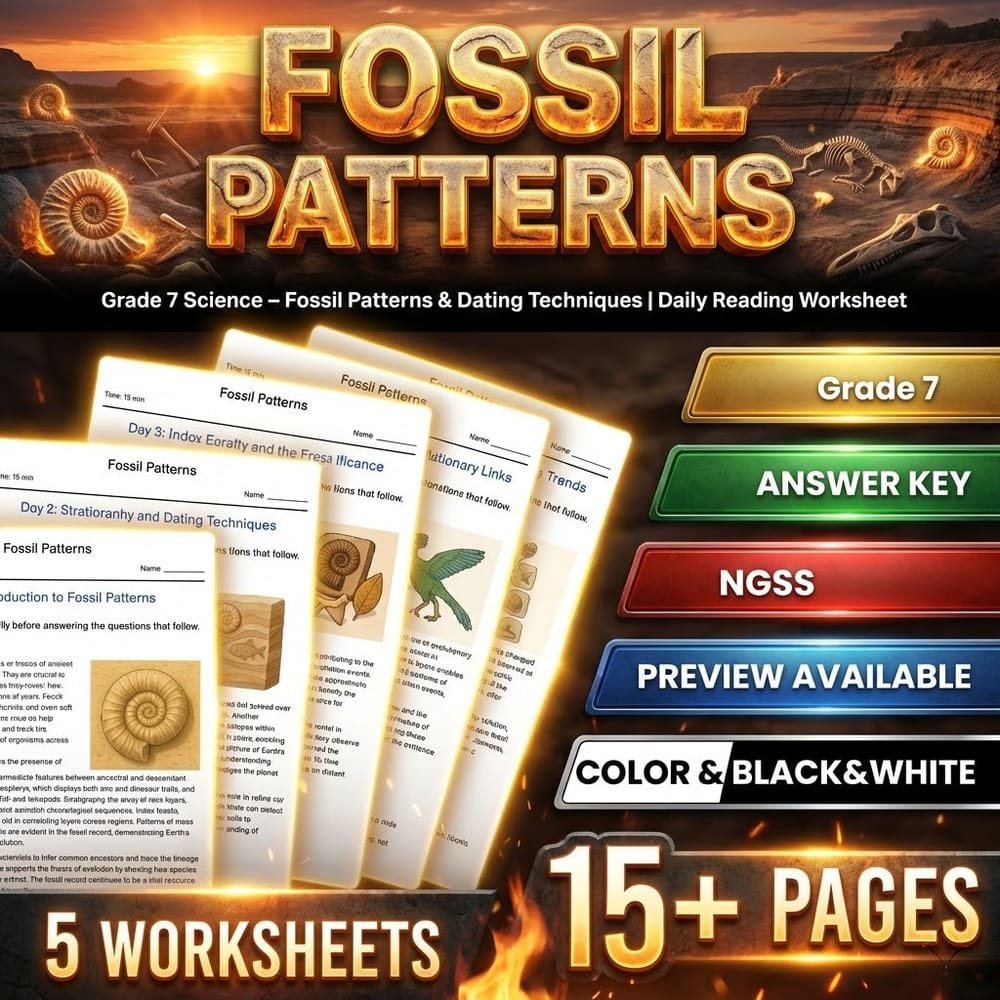 Evolution and Natural Selection Grade 7 Science Worksheets Bundle | NGSS — included worksheet 5