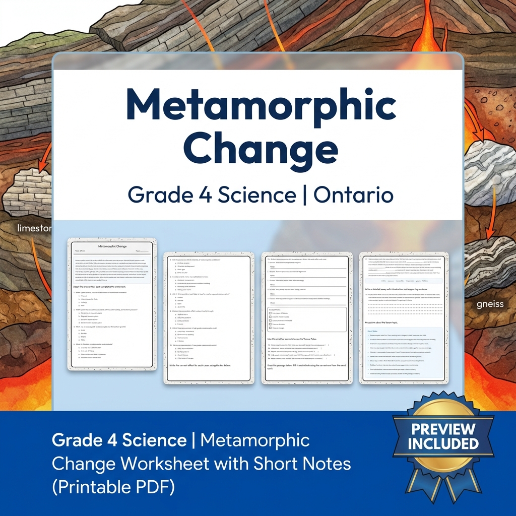 Grade 4 Science Lesson Bundle | Earth & Soil Topics for Ontario — included worksheet 8