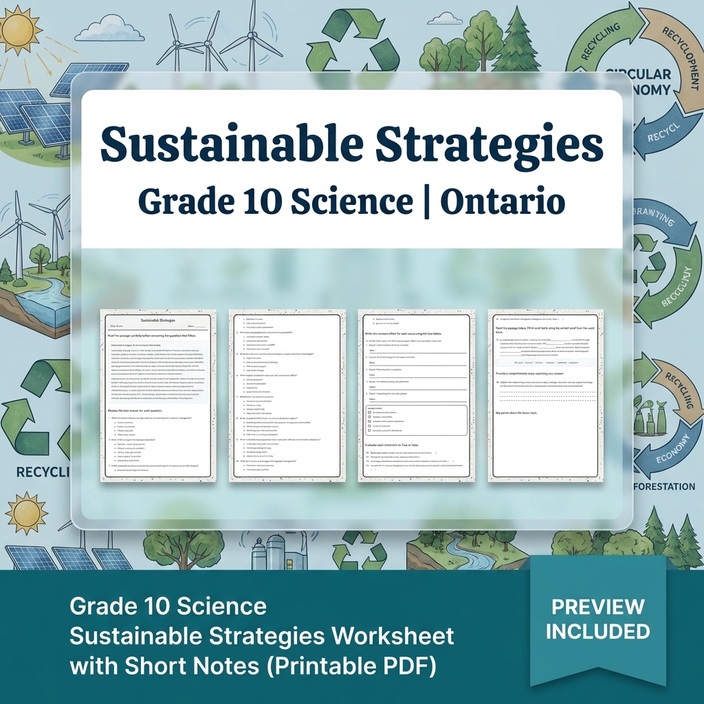 Grade 10 Science Lesson Group Bundle | Ontario Curriculum and STEM Topics — included worksheet 9
