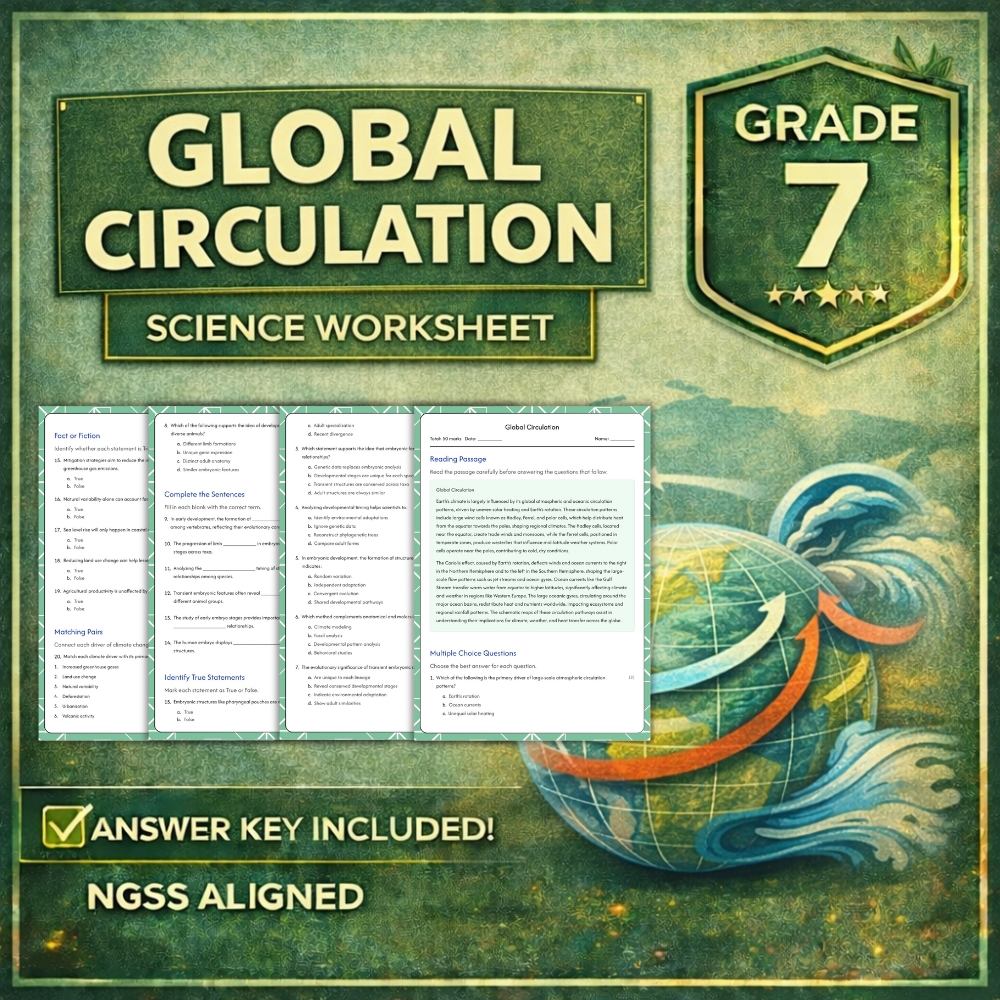Grade 7 Science Bundle | Earth Systems & Processes NGSS (Worksheet Pack) — included worksheet 4