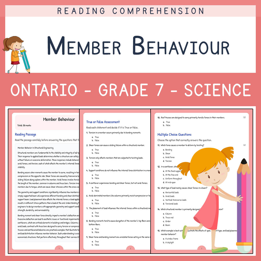 Grade 7 Science worksheet worksheet — Grade 7 Science | Member Behaviour Worksheet (PDF + Answer Key) Aligned with Ontario…
