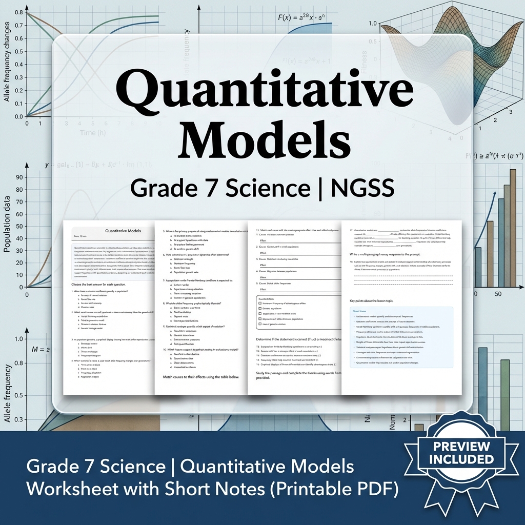 Grade 7 Science | Biological Evolution Bundle – Unity & Diversity (NGSS Aligned) — included worksheet 4