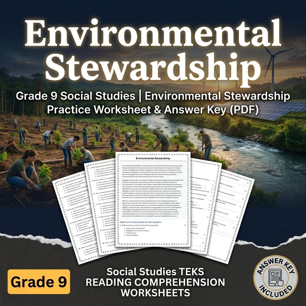 Grade 9 Social Studies | Environmental Stewardship Worksheet & Answer Key (PDF)
