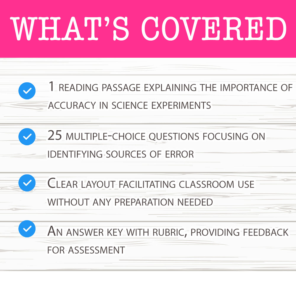 Grade 8 Science worksheet worksheet — Grade 8 Science — Sources of Error Worksheet for Mastery — page 2