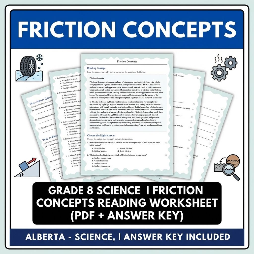 Grade 8 Science Bundle – Forces, Motion & Energy Worksheets (PDF & Answer Key) — included worksheet 11