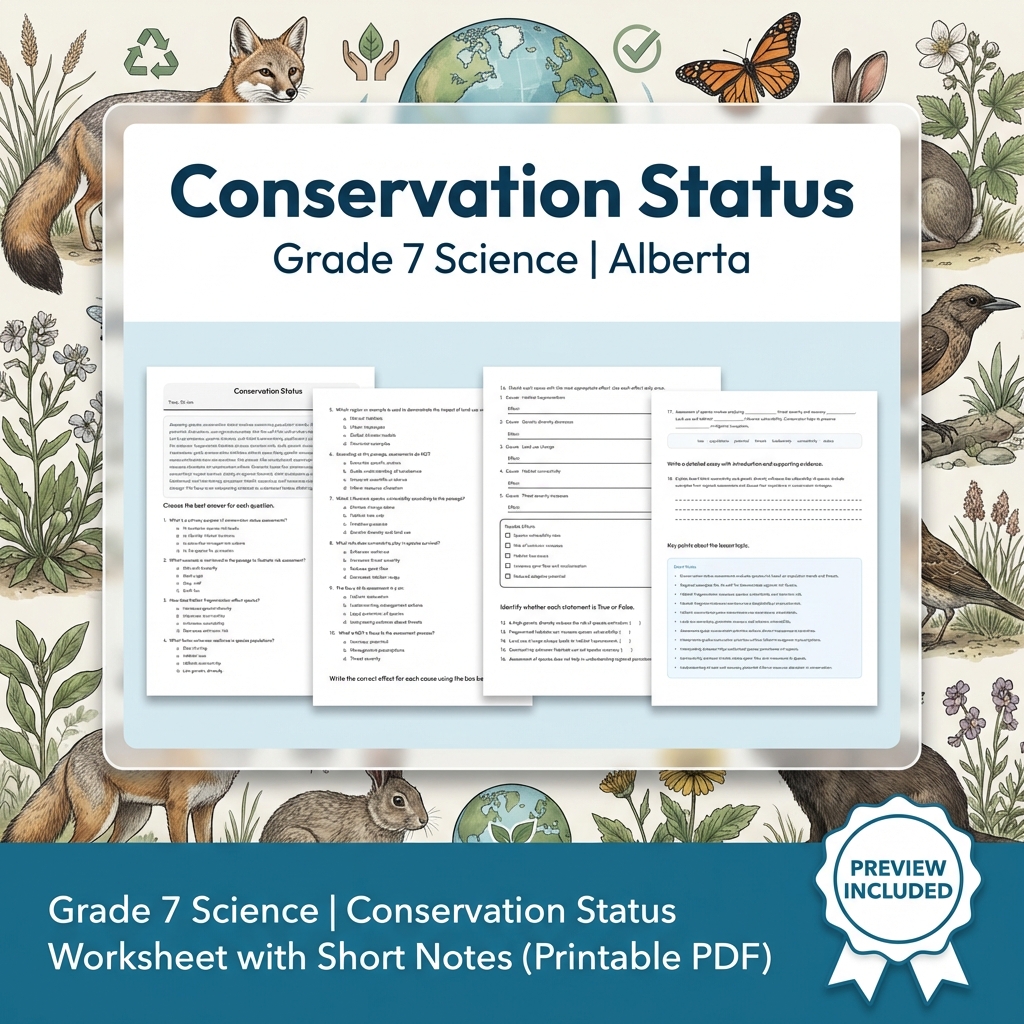 Grade 7 Science | Interactions & Ecosystems UNIT Bundle – Alberta Curriculum — included worksheet 13