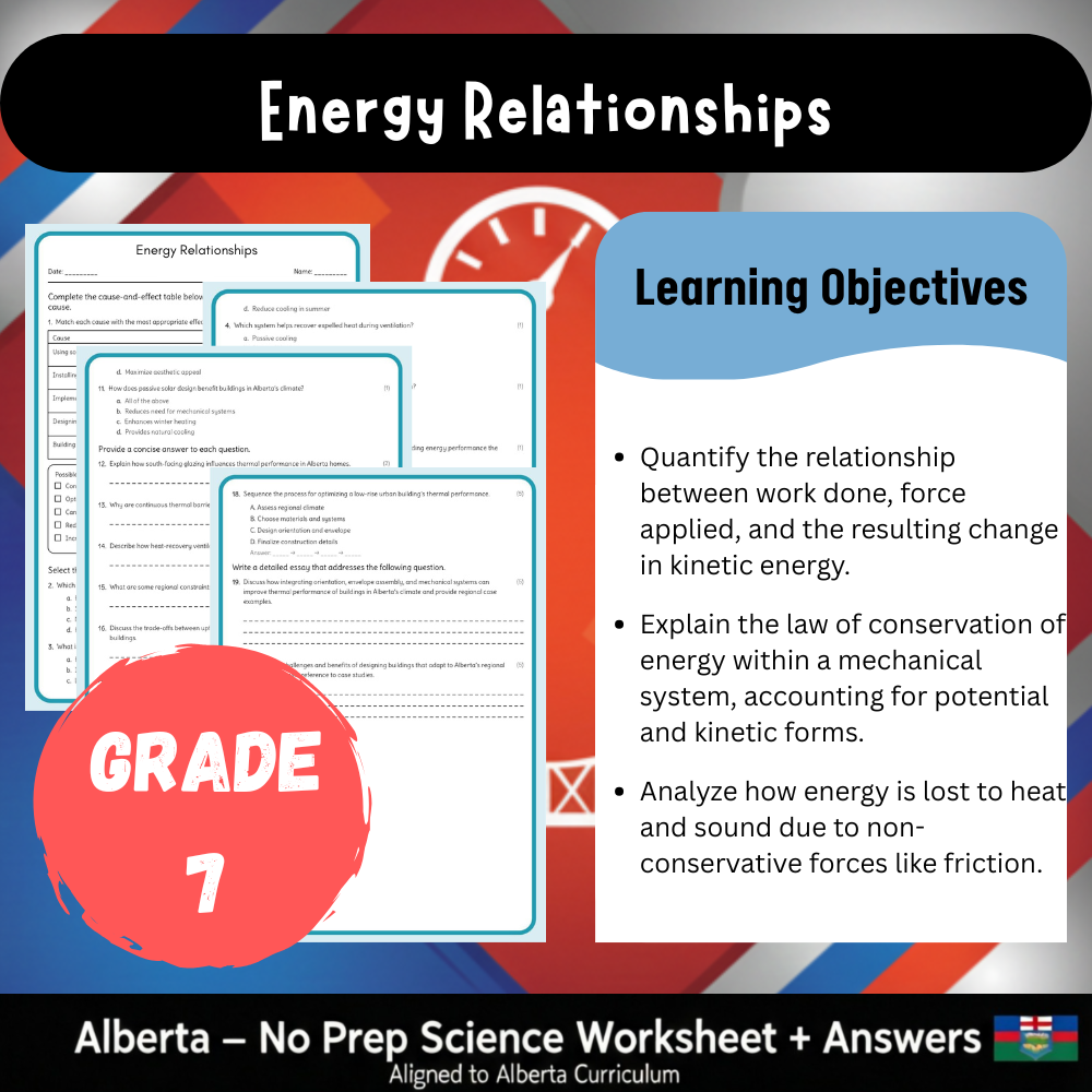Grade 7 Science – Inclined Planes Worksheet (PDF) | Alberta Standards