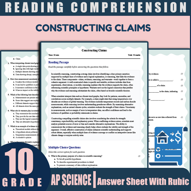 Grade 10 Science reading worksheets worksheet — 10th Grade Science | Constructing Claims Reading Worksheet & Answer Key (P…