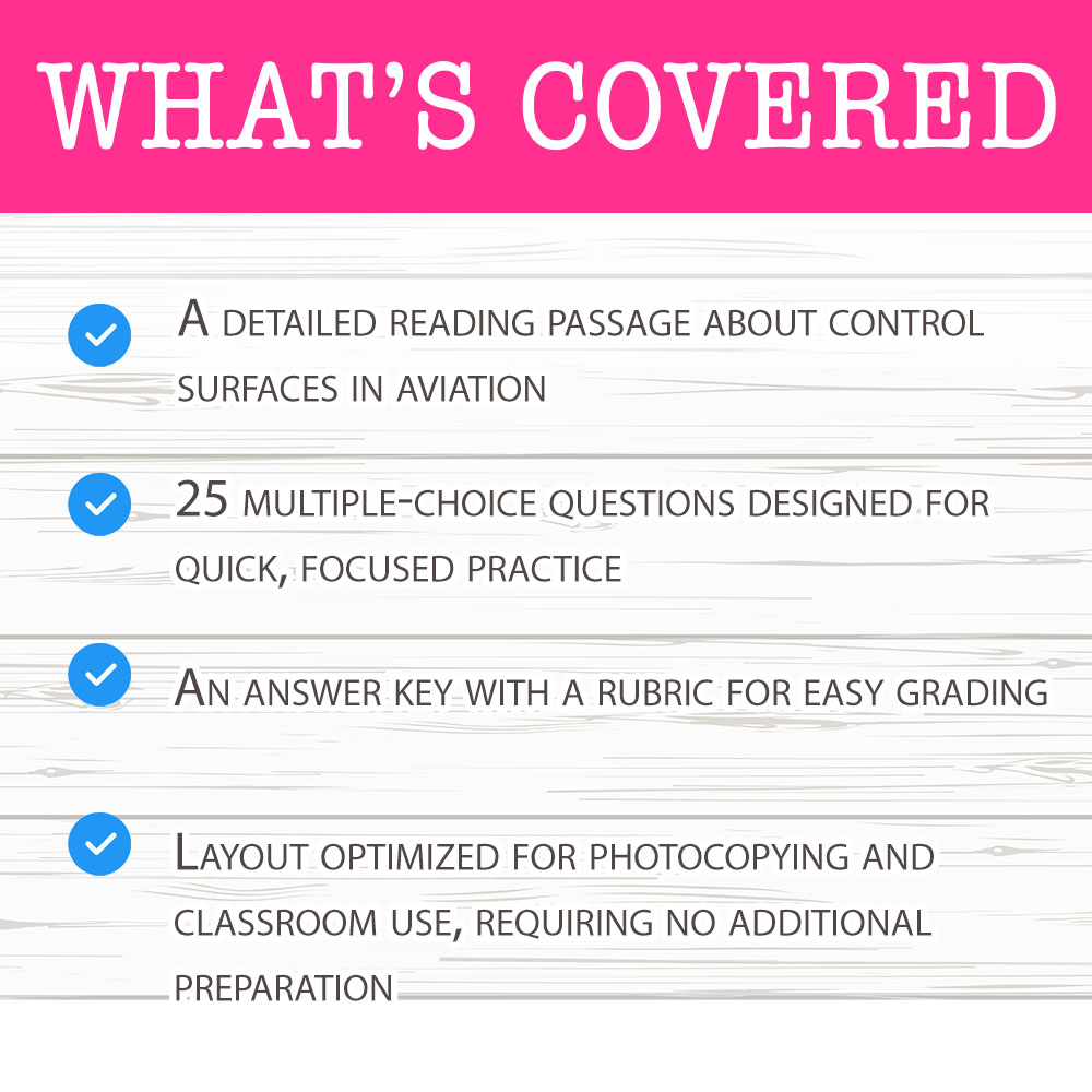 Grade 6 Science worksheet mcq paper worksheet — Grade 6 Science — Control Surfaces in Aviation Worksheet MCQ Paper — page 2