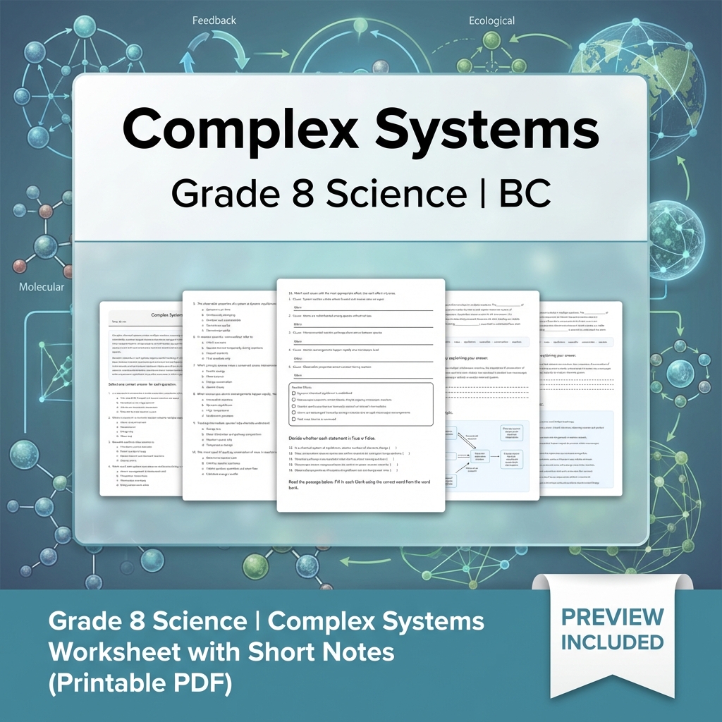 Grade 8 Science Full Year Bundle | Cell Biology, Ecosystems & Conservation — included worksheet 40