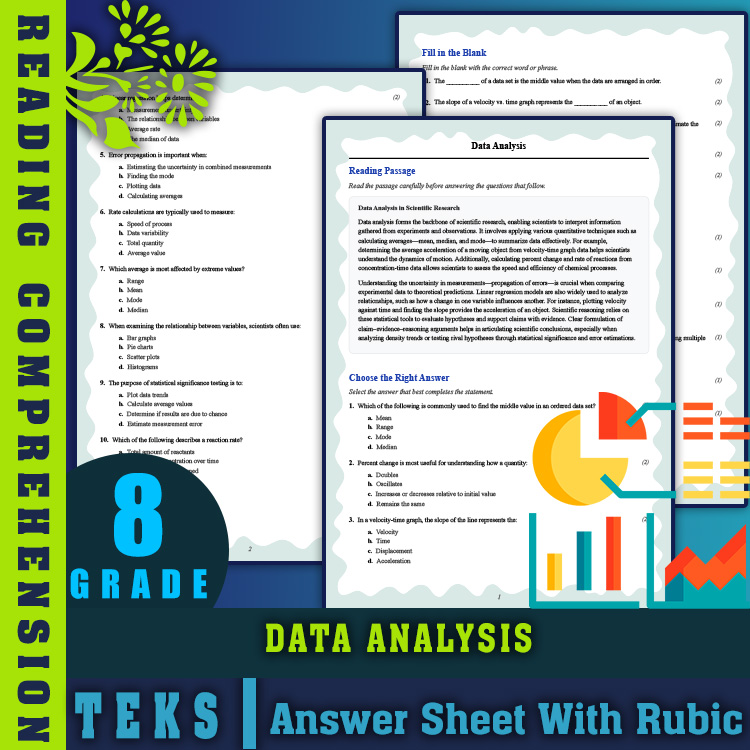 Grade 8 Science reading worksheets worksheet — 8th Grade Science | Data Analysis Reading Worksheet (PDF + Answer Key) — pa…
