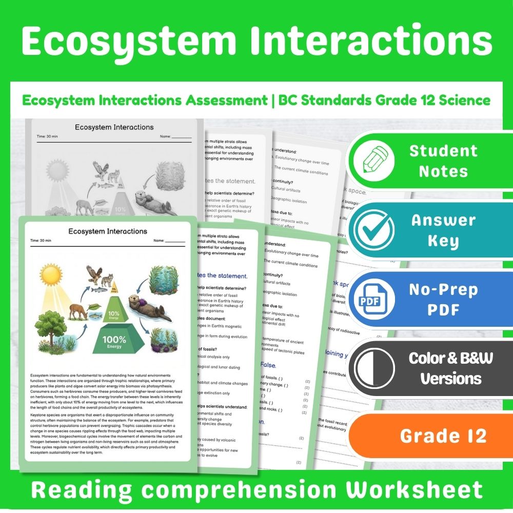 Grade 12 Science Mini Bundle – Genetics & Evolution Assessment Pack — included worksheet 10