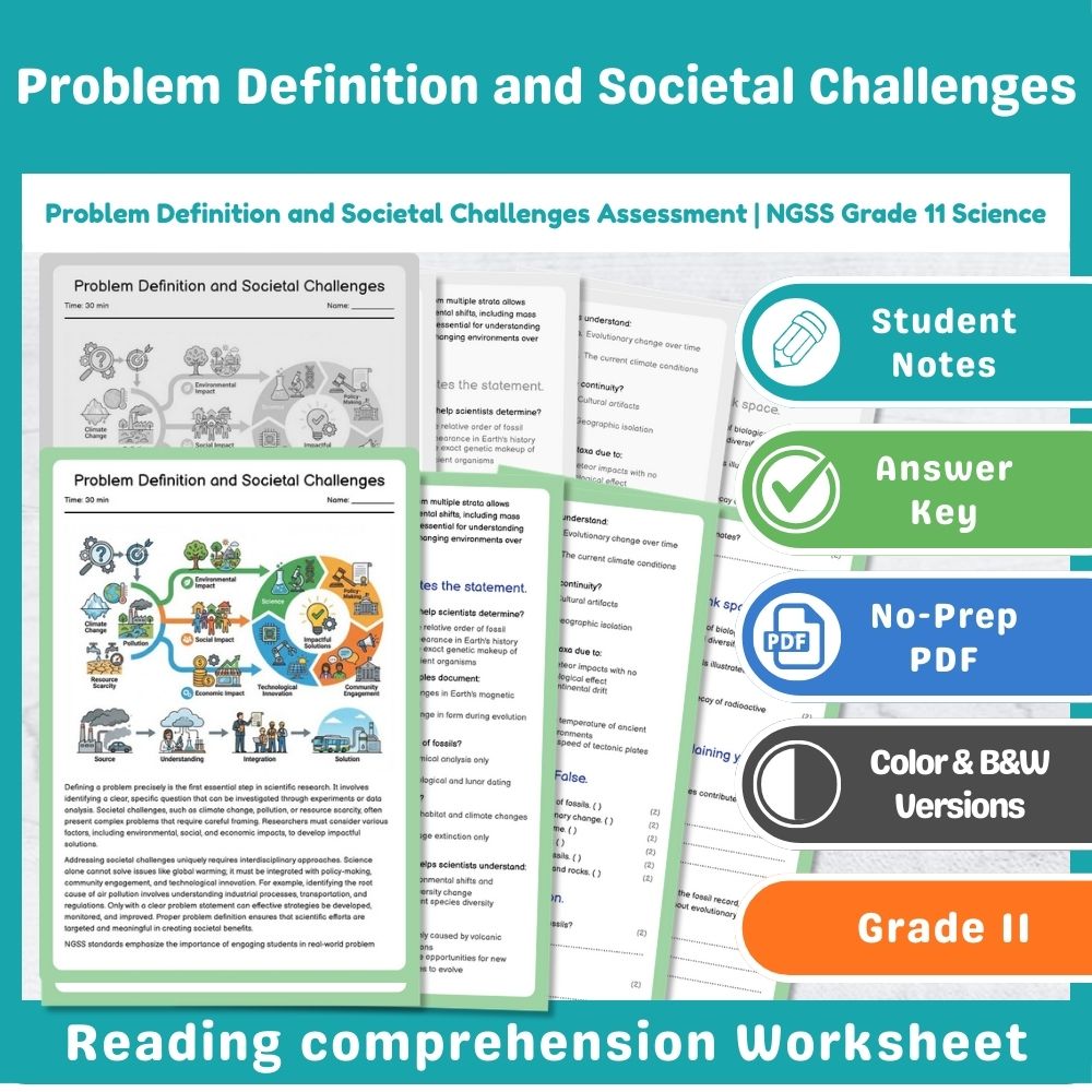 Grade 11 Science - Systems Thinking & Design Assessment | NGSS Standards-Aligned — included worksheet 3