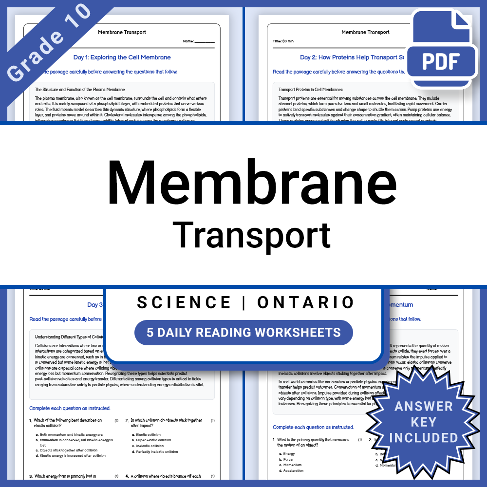 Grade 10 Science Lesson Bundle | Ontario Curriculum and Daily Reading Worksheets — included worksheet 6