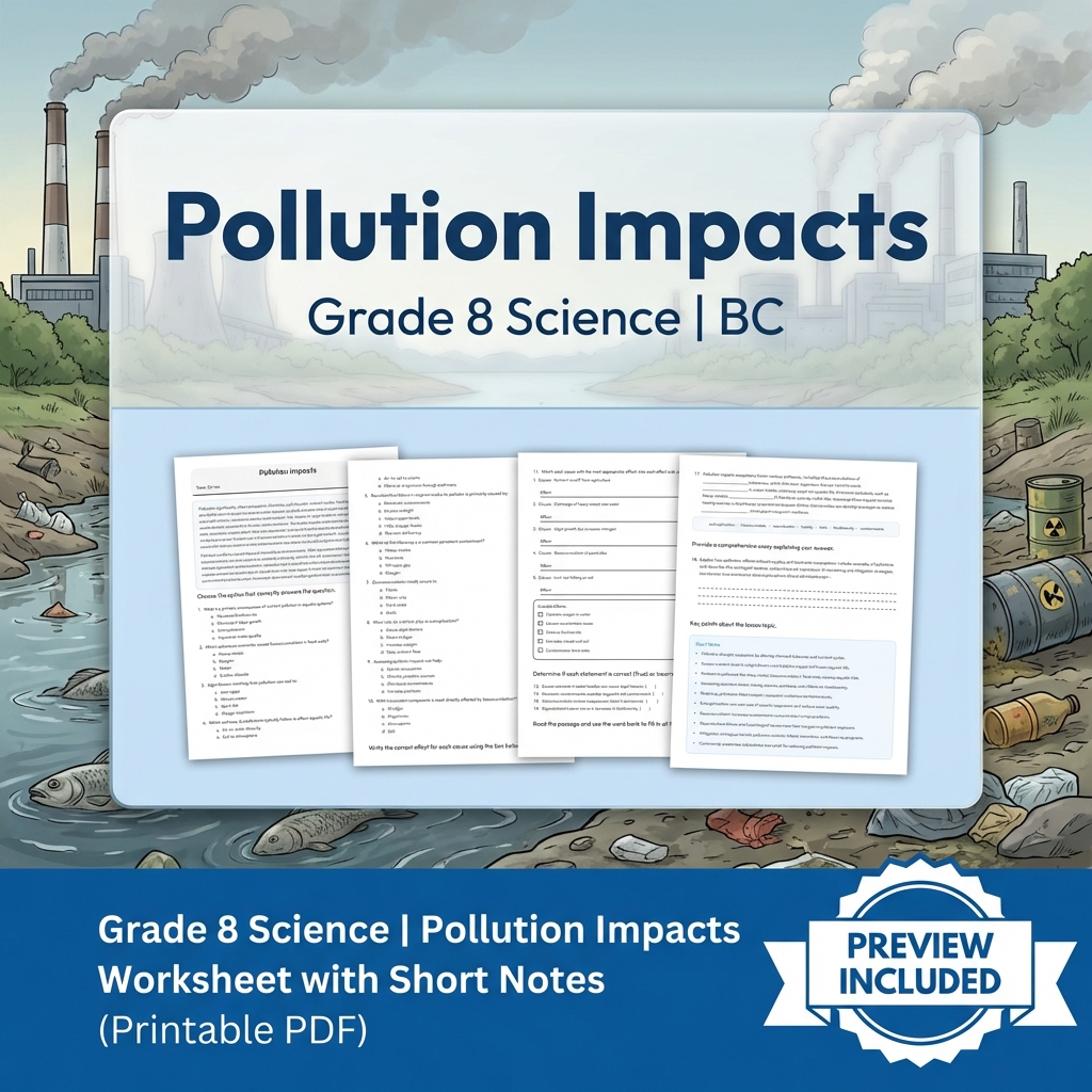 Grade 8 Science Lesson Bundle | Ecosystems, Biodiversity & Environmental Impacts — included worksheet 9